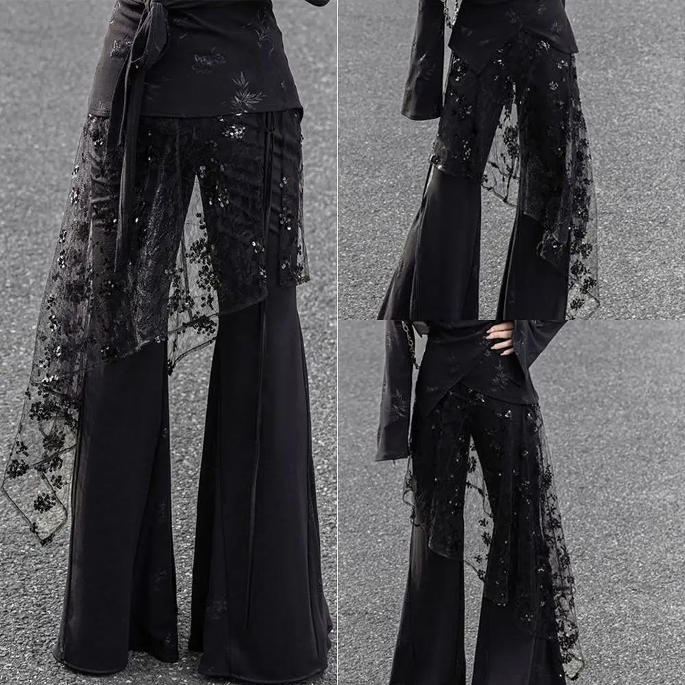 High Waist Lace Midi Skirt Embroidered Flower See Through Lace Drawstring Skirt Black Color Irregular Side Slit
High Waist Lace Midi Skirt Embroidered Flower See Through Lace Drawstring Skirt Black Color Irregular Side Slit