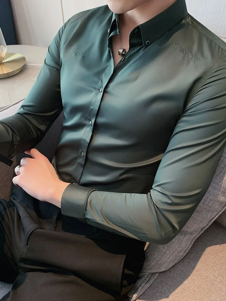 Ele Embroidered Long Sve Men's irt Smooth Busin Sle Spring Korean Version Formal Top Quali Polyester Fiber
Ele Embroidered Long Sve Men's irt Smooth Busin Sle Spring Korean Version Formal Top Quali Polyester Fiber