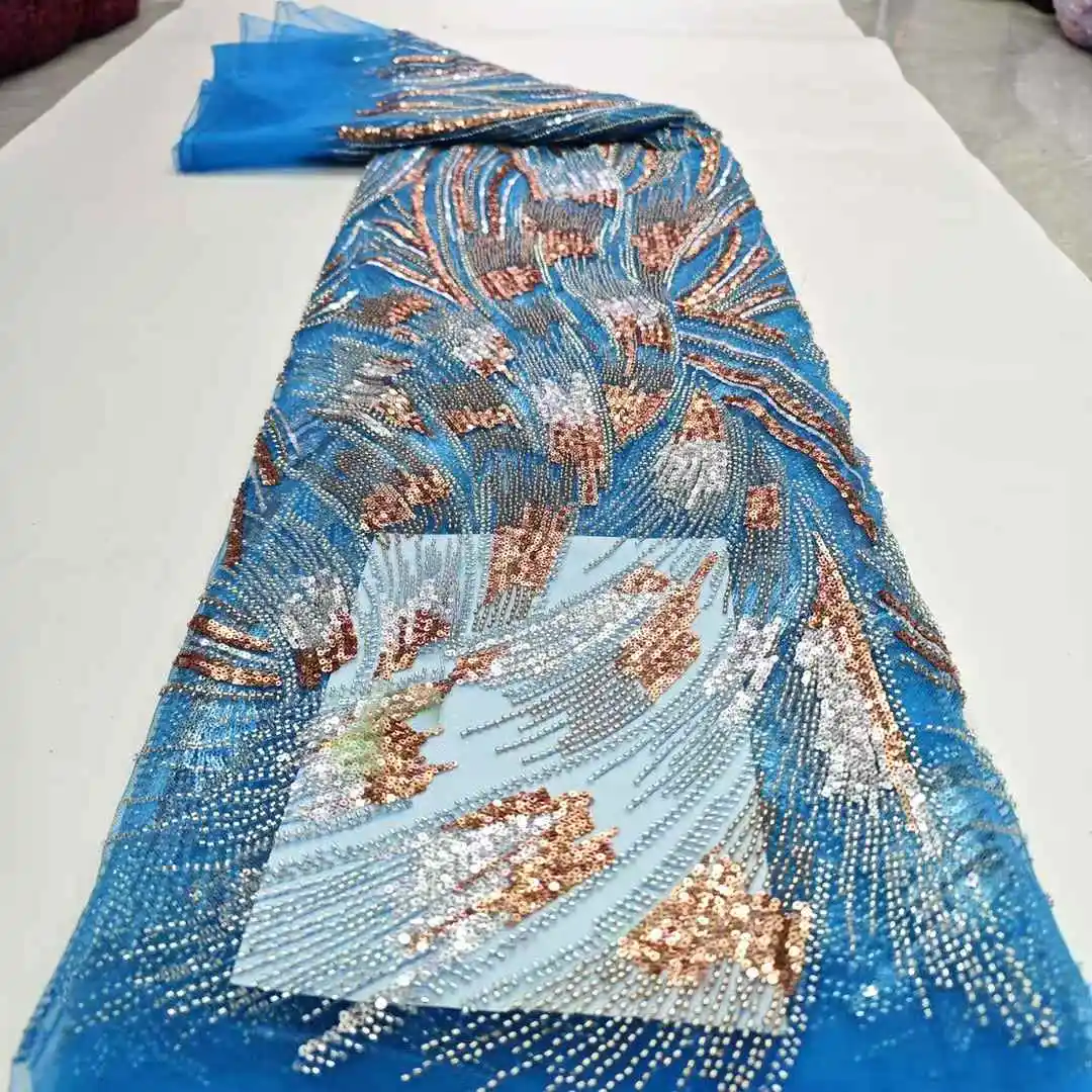 African Beaded Lace Fabric 2025 High Quality Dubai Sequin Embroidery Fabric Fashion French Tulle Mesh Lace Fabric Wedding Sewing
African Beaded Lace Fabric 2025 High Quality Dubai Sequin Embroidery Fabric Fashion French Tulle Mesh Lace Fabric Wedding Sewing