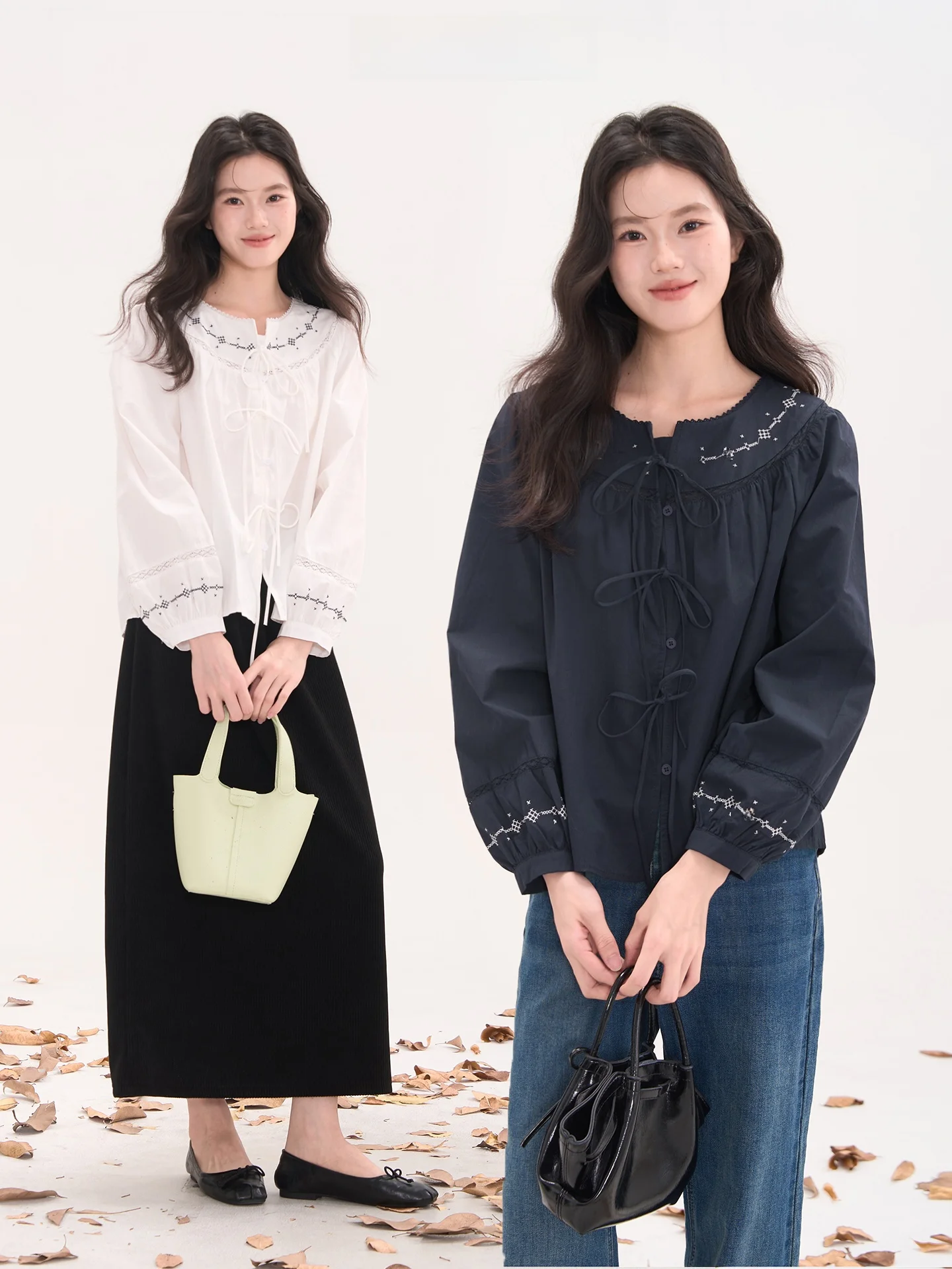 Женская хлопковая блузка с вышивкой и завязками, с круглым вырезом, длинными рукавами, в стиле Cold Brew Sweetheart
Женская хлопковая блузка с вышивкой и завязками, с круглым вырезом, длинными рукавами, в стиле Cold Brew Sweetheart