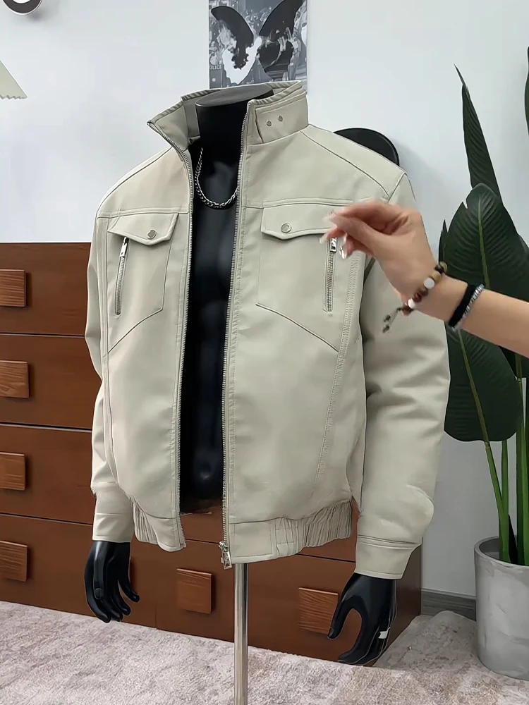 Retro American PU Leather Harlan Jacket Men's Spring High-End Sensation Workwear Stand Collar Motorcycle Short Leather Coat
Retro American PU Leather Harlan Jacket Men's Spring High-End Sensation Workwear Stand Collar Motorcycle Short Leather Coat