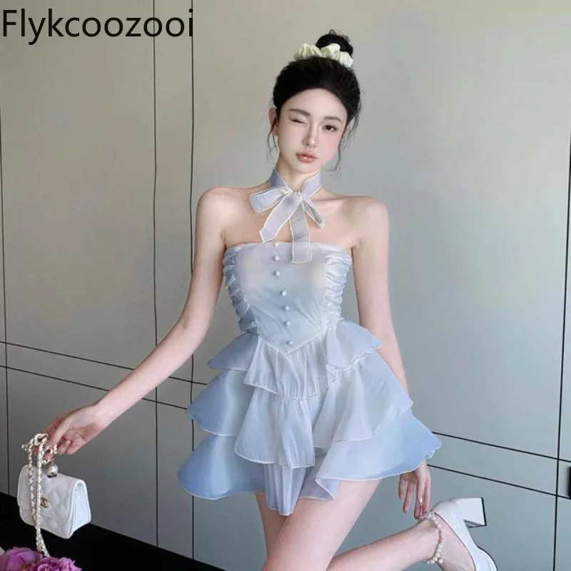 Spicy Tight Strapless Backless Spliced Cake Dress Women Sweet Waisted Slimming Mini Chiffon Dress Summer Chic Princess Clothing
Spicy Tight Strapless Backless Spliced Cake Dress Women Sweet Waisted Slimming Mini Chiffon Dress Summer Chic Princess Clothing