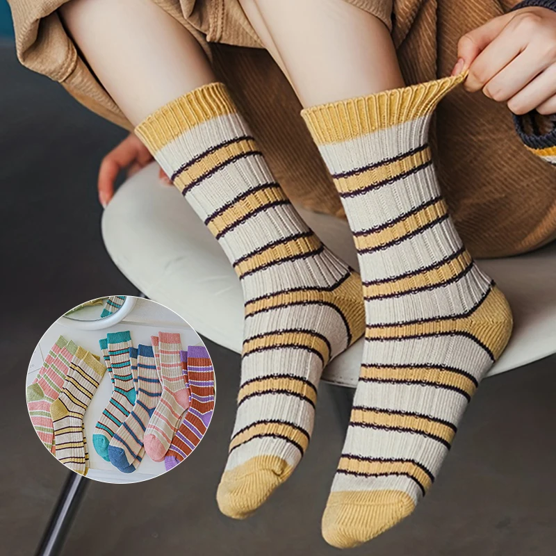 Women Colorblock Striped Socks Comfortable Lightweight Mid Tube Sock Breathable Fashion Casual High Quality Middle Female Sox
Women Colorblock Striped Socks Comfortable Lightweight Mid Tube Sock Breathable Fashion Casual High Quality Middle Female Sox