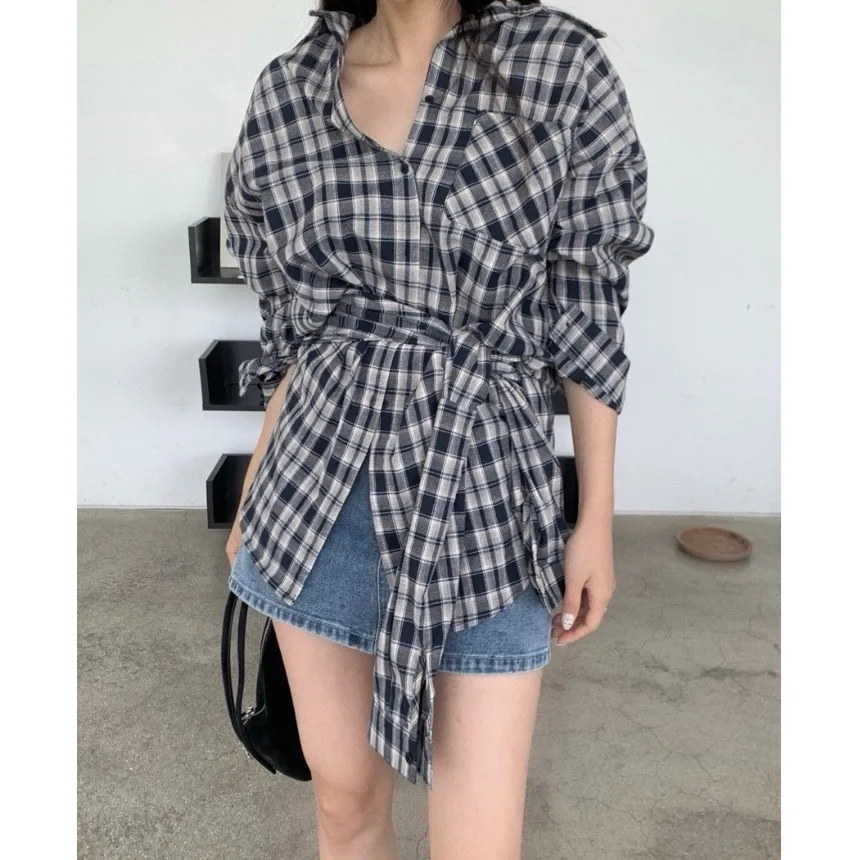 Корейский клетчатый топ в стиле ретро с застежкой на талии, тонкий длинный свеч irt, женский модный повседневный топ irt Ele Classy T Top
Корейский клетчатый топ в стиле ретро с застежкой на талии, тонкий длинный свеч irt, женский модный повседневный топ irt Ele Classy T Top