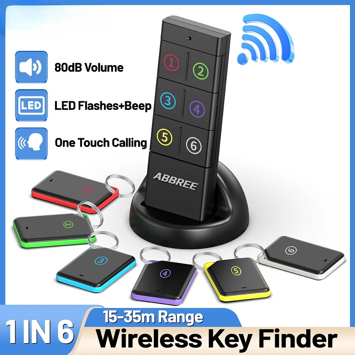 Беспроводной поисковик ключей CD, RF-трекер для ключей, отслеживание домашних животных, трекер для кошельков, пульт дистанционного управления, 1 RF-передатчик, 6 приемников
Беспроводной поисковик ключей CD, RF-трекер для ключей, отслеживание домашних животных, трекер для кошельков, пульт дистанционного управления, 1 RF-передатчик, 6 приемников
