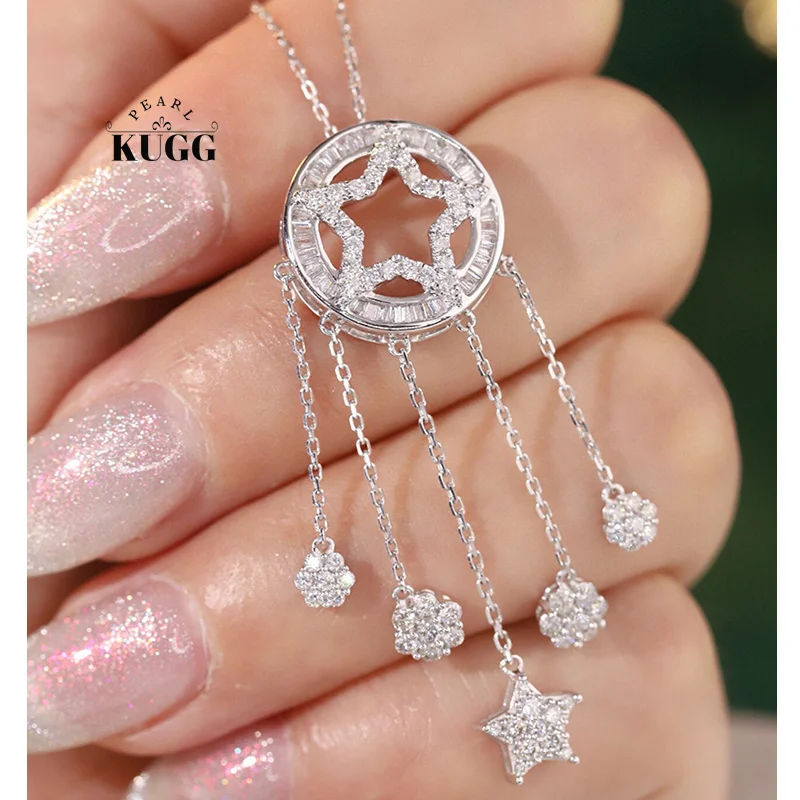 KUGG 100% 18K White Gold Necklace Women 1.0carat Real Natural Diamond Pendant Necklace Elegant Star Design High Party Jewelry
KUGG 100% 18K White Gold Necklace Women 1.0carat Real Natural Diamond Pendant Necklace Elegant Star Design High Party Jewelry