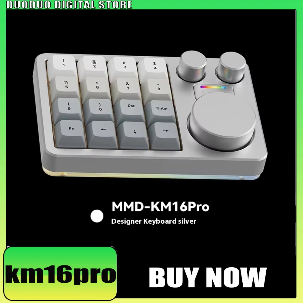 MMD KM16 Pro Aluminum Alloy Mechanical Keypad Wireless Bluetooth Three Mode Keyboard Three Knobs Customize PS GamingOffice Gifts
MMD KM16 Pro Aluminum Alloy Mechanical Keypad Wireless Bluetooth Three Mode Keyboard Three Knobs Customize PS GamingOffice Gifts