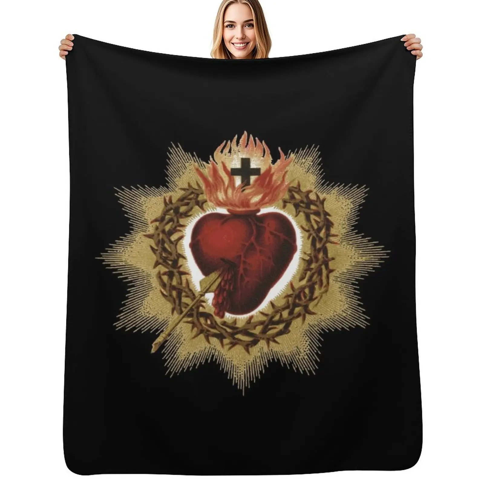 Sacred Heart of Jesus Catholic Throw Blanket manga Sofas Custom christmas decoration Blankets 
Sacred Heart of Jesus Catholic Throw Blanket manga Sofas Custom christmas decoration Blankets