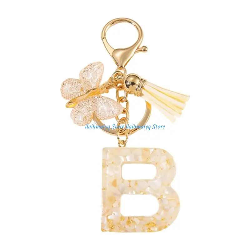 573B Butterfly Tassels Letter Keychain Metal Resin Stylish Lightweight Fashion Accessory
573B Butterfly Tassels Letter Keychain Metal Resin Stylish Lightweight Fashion Accessory
