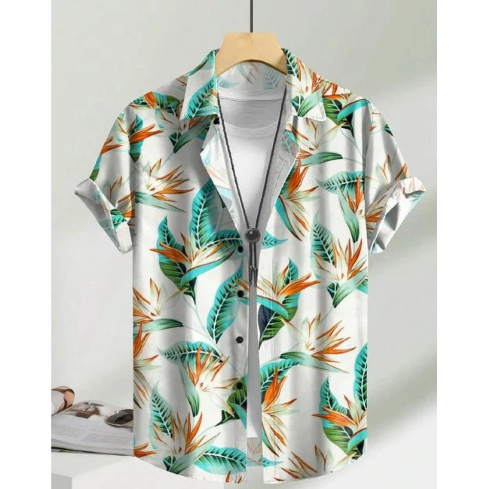 Hawaiian Botanical Flower Print Men's Short Sleeve Lapel Seaside Button-Down Shirt Top Casual Fashionable Shirts Beach Blouse
Hawaiian Botanical Flower Print Men's Short Sleeve Lapel Seaside Button-Down Shirt Top Casual Fashionable Shirts Beach Blouse