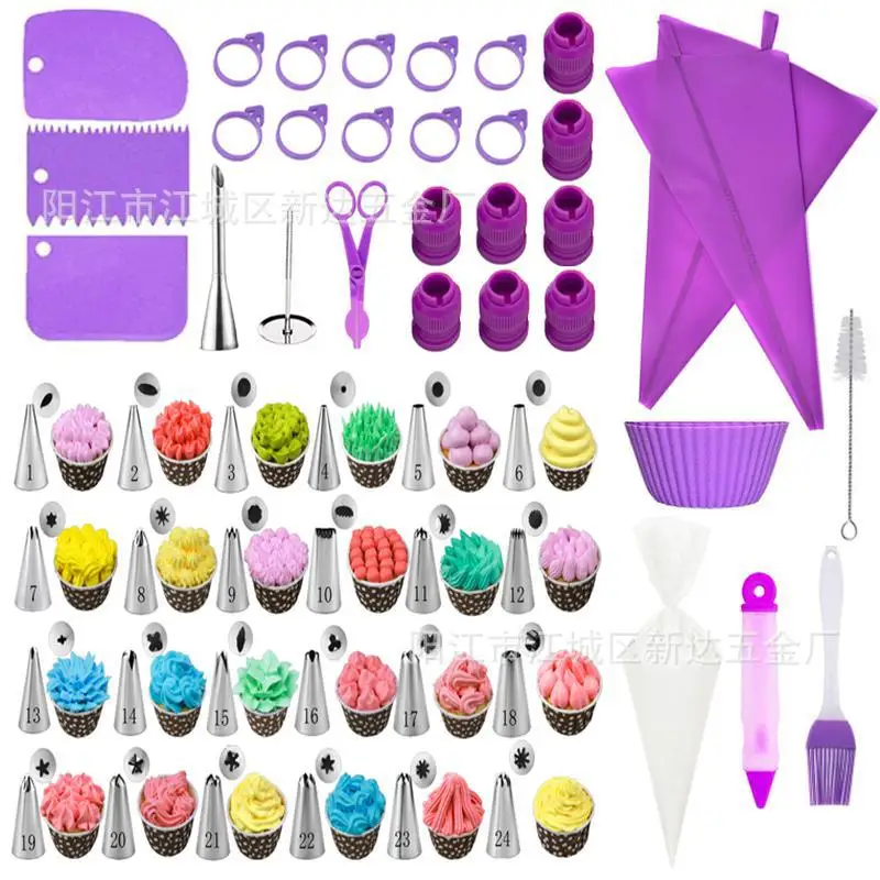 86PC Baking Tools Set Pastry Bags Numbered Nozzle Piping Tip Cake Decorating Tool Piping Pen Silicone Tie Kitchen Silicone Molds
86PC Baking Tools Set Pastry Bags Numbered Nozzle Piping Tip Cake Decorating Tool Piping Pen Silicone Tie Kitchen Silicone Molds