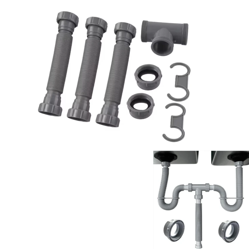 Adjustable Kitchen Sink Drain Set Double Sink Drain Kit Deodorant Set P Trap Sink Drain Strainer Hose Kitchen Bathroom
Adjustable Kitchen Sink Drain Set Double Sink Drain Kit Deodorant Set P Trap Sink Drain Strainer Hose Kitchen Bathroom