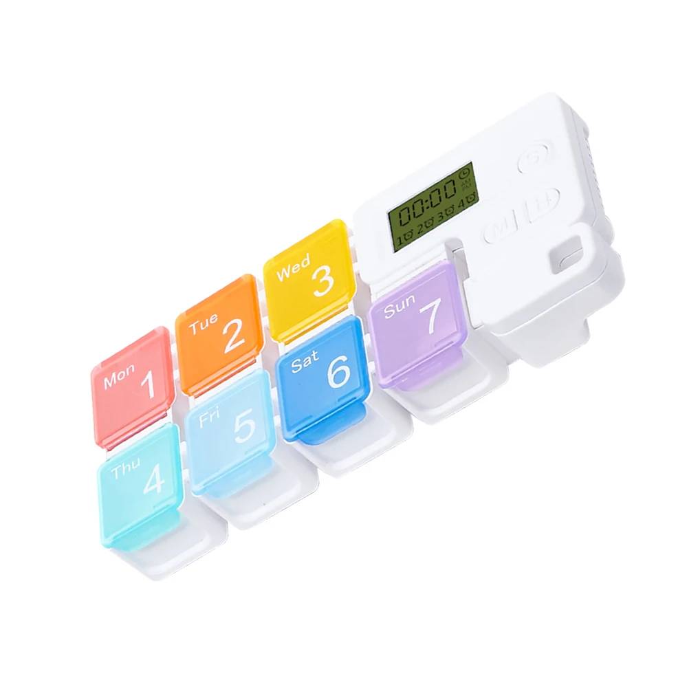 Smart Medicine Box Portable Pill Containers Organizer Storage Case Travel Dispenser Alarm Clock 4 Alarms Easy Open Colored Lids
Smart Medicine Box Portable Pill Containers Organizer Storage Case Travel Dispenser Alarm Clock 4 Alarms Easy Open Colored Lids
