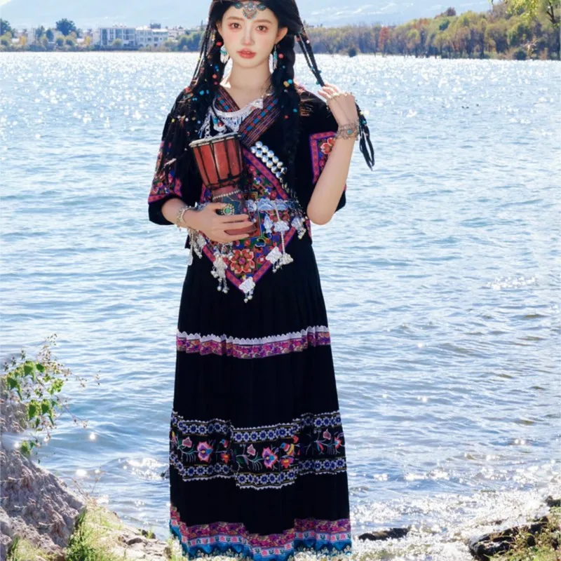 New national embroidery costume female performance exotic dance travel clothing
New national embroidery costume female performance exotic dance travel clothing