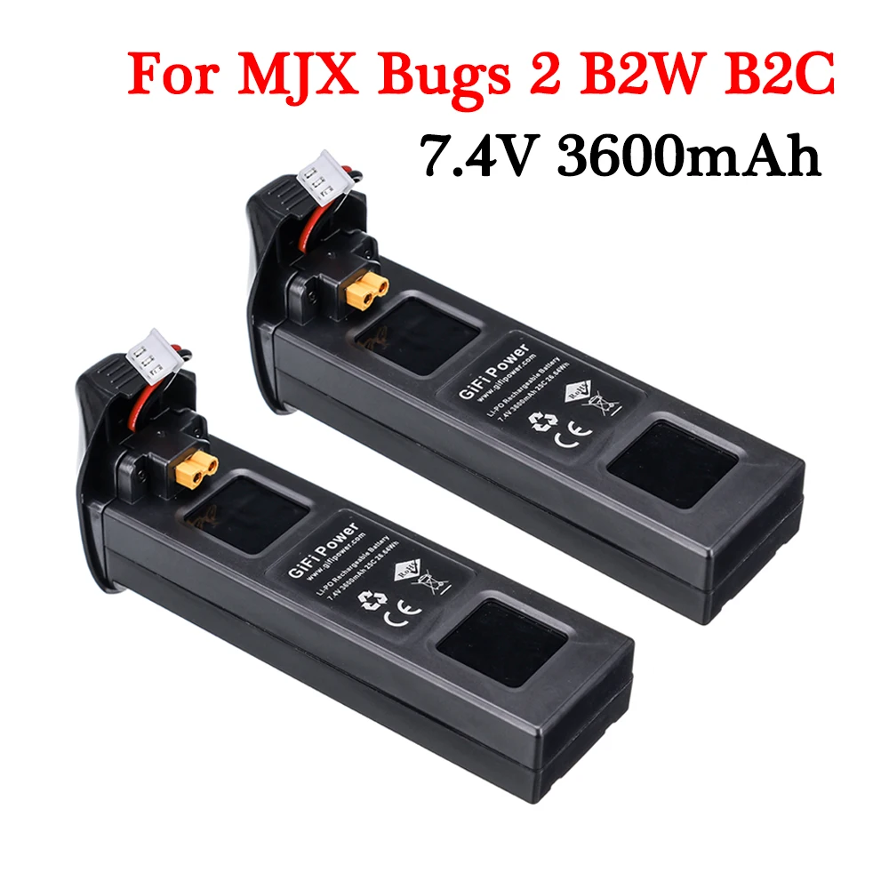 Аккумулятор Lipo для дрона MJX Bugs 2 B2W B2C, 7,4 В, 3600 мАч, обновленная батарея 7,4 В для MJX B2W B2C, запасные части для радиоуправляемого квадрокоптера
Аккумулятор Lipo для дрона MJX Bugs 2 B2W B2C, 7,4 В, 3600 мАч, обновленная батарея 7,4 В для MJX B2W B2C, запасные части для радиоуправляемого квадрокоптера