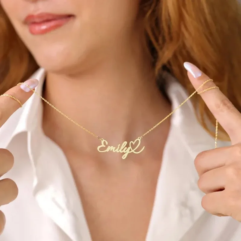 Customized Love Heart Name Necklace Personalized Letter Gold Pendant Stainless Steel Jewelry Fashion Trend Birthday Gift
Customized Love Heart Name Necklace Personalized Letter Gold Pendant Stainless Steel Jewelry Fashion Trend Birthday Gift