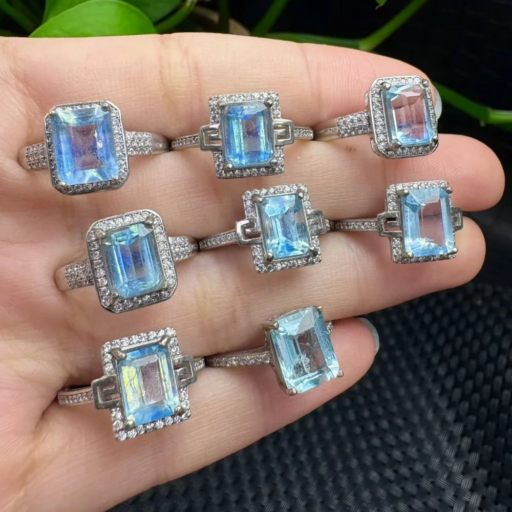S925 Natural Aquamarine Facet Ring Trendy Finger Charm Jewelry Gemstone For Women Fashion Healing Party Gift 1PCS
S925 Natural Aquamarine Facet Ring Trendy Finger Charm Jewelry Gemstone For Women Fashion Healing Party Gift 1PCS
