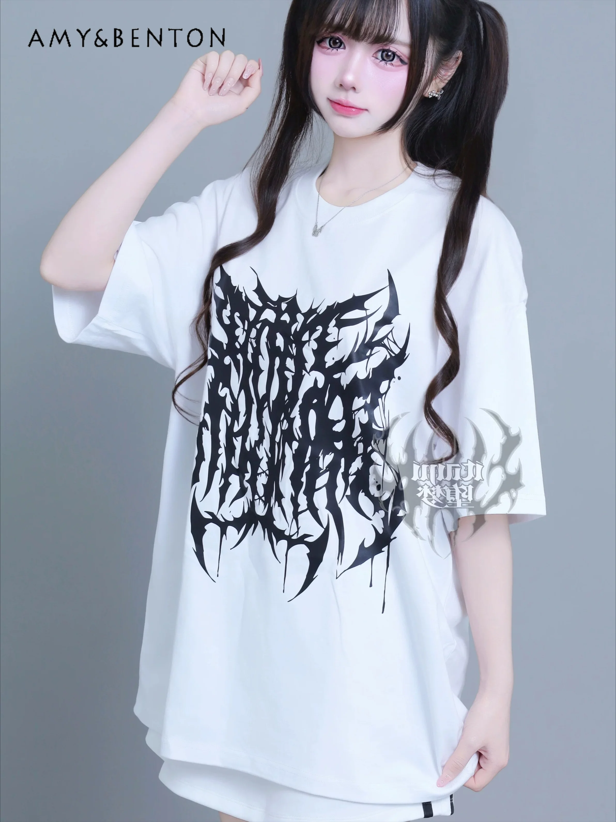 Gothic Dark Graphic Print Short-sleeved T-shirt Summer New Japanese Subculture Sweet Cool Girl Punk Style Alt Oversized T Shirt
Gothic Dark Graphic Print Short-sleeved T-shirt Summer New Japanese Subculture Sweet Cool Girl Punk Style Alt Oversized T Shirt