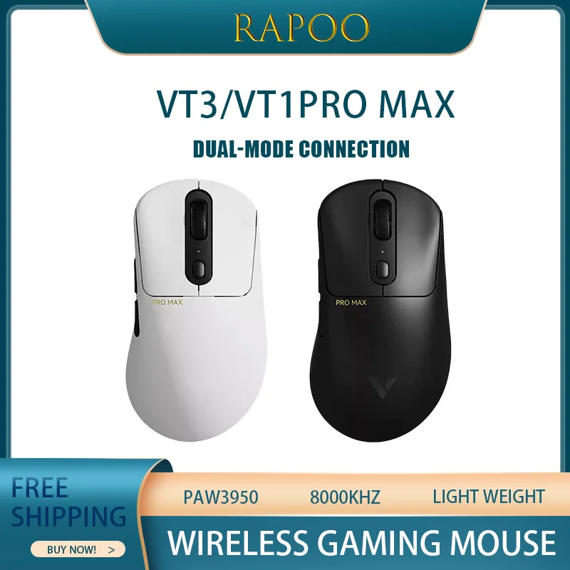 Беспроводная мышь Rapoo Vt3/Vt1pro Max Paw3950, двухрежимное подключение, эргономичная легкая игровая мышь для киберспорта, скорость запутывания 8k
Беспроводная мышь Rapoo Vt3/Vt1pro Max Paw3950, двухрежимное подключение, эргономичная легкая игровая мышь для киберспорта, скорость запутывания 8k