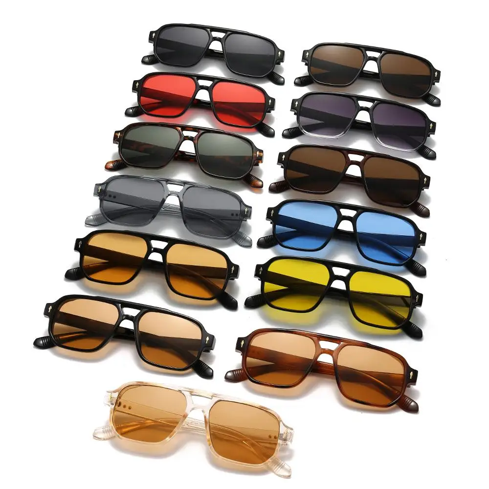 Casual Retro Men's Sunglasses Square UV400 Protection Driving Business Sunglasses Double Bridge Rivets Sun Glasses for Women Men
Casual Retro Men's Sunglasses Square UV400 Protection Driving Business Sunglasses Double Bridge Rivets Sun Glasses for Women Men