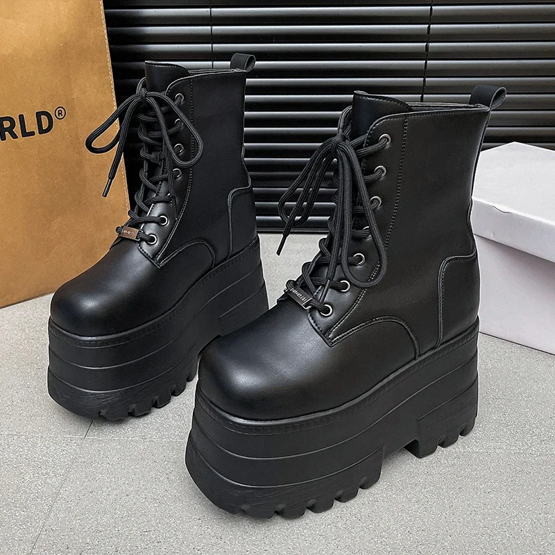 13cm Ultra High Heel Women Boots Trend Platform Boots Lace Up High Top Boot High Quality Leather Boot Nightclub Party Lady Boots
13cm Ultra High Heel Women Boots Trend Platform Boots Lace Up High Top Boot High Quality Leather Boot Nightclub Party Lady Boots