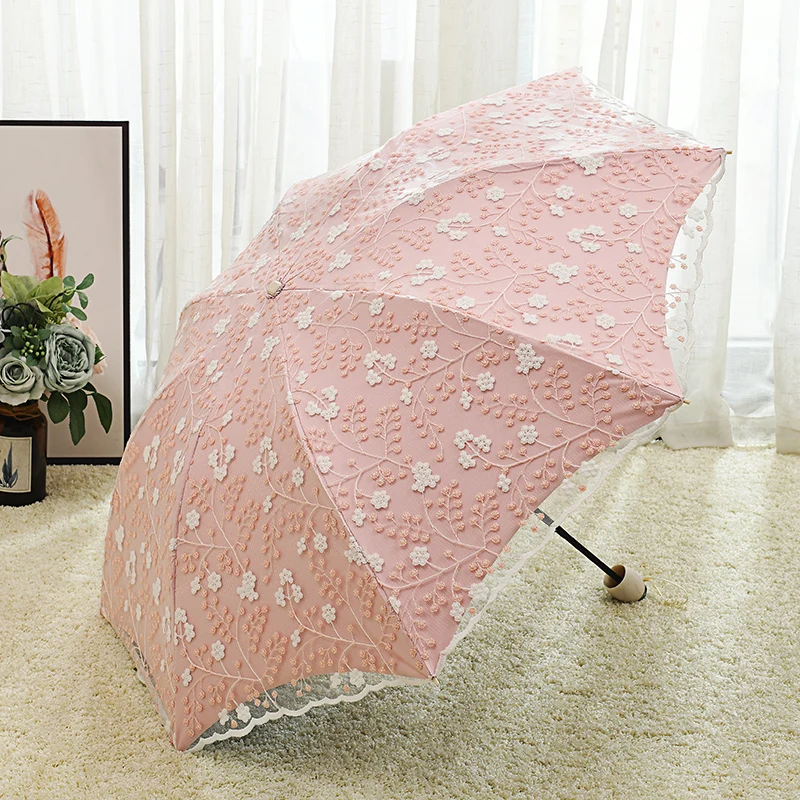 Sun Umbrella Women's Sun Protection UV Protection Korean Version Lace Embroidery Tee-fold Umbrella Bla Glue Princ Use ...
Sun Umbrella Women's Sun Protection UV Protection Korean Version Lace Embroidery Tee-fold Umbrella Bla Glue Princ Use ...