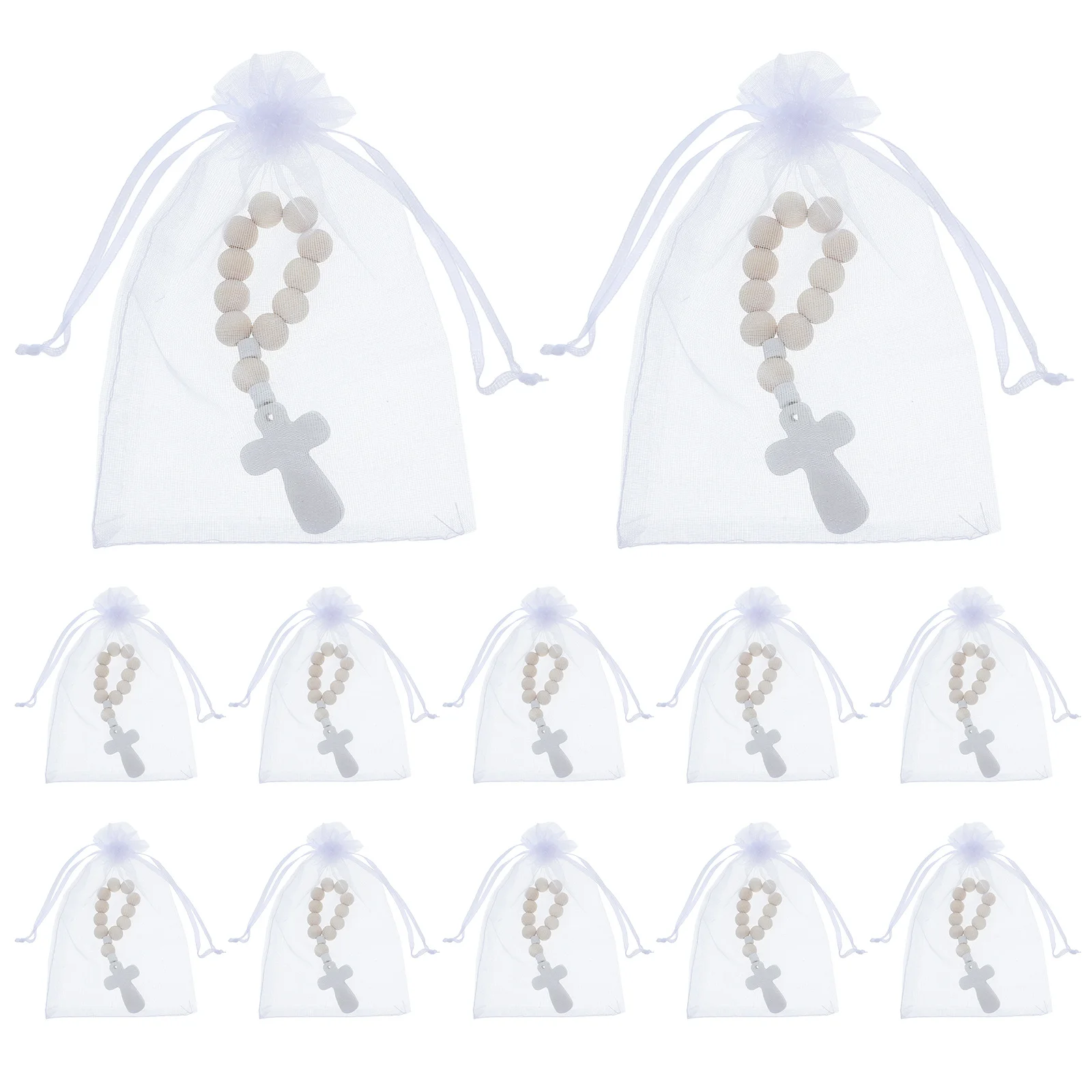 40Sets Wooden Bead Rosary Bracelets Mesh Bags Baptism Shower First Communion Religious Favor Small Cross Charms
40Sets Wooden Bead Rosary Bracelets Mesh Bags Baptism Shower First Communion Religious Favor Small Cross Charms