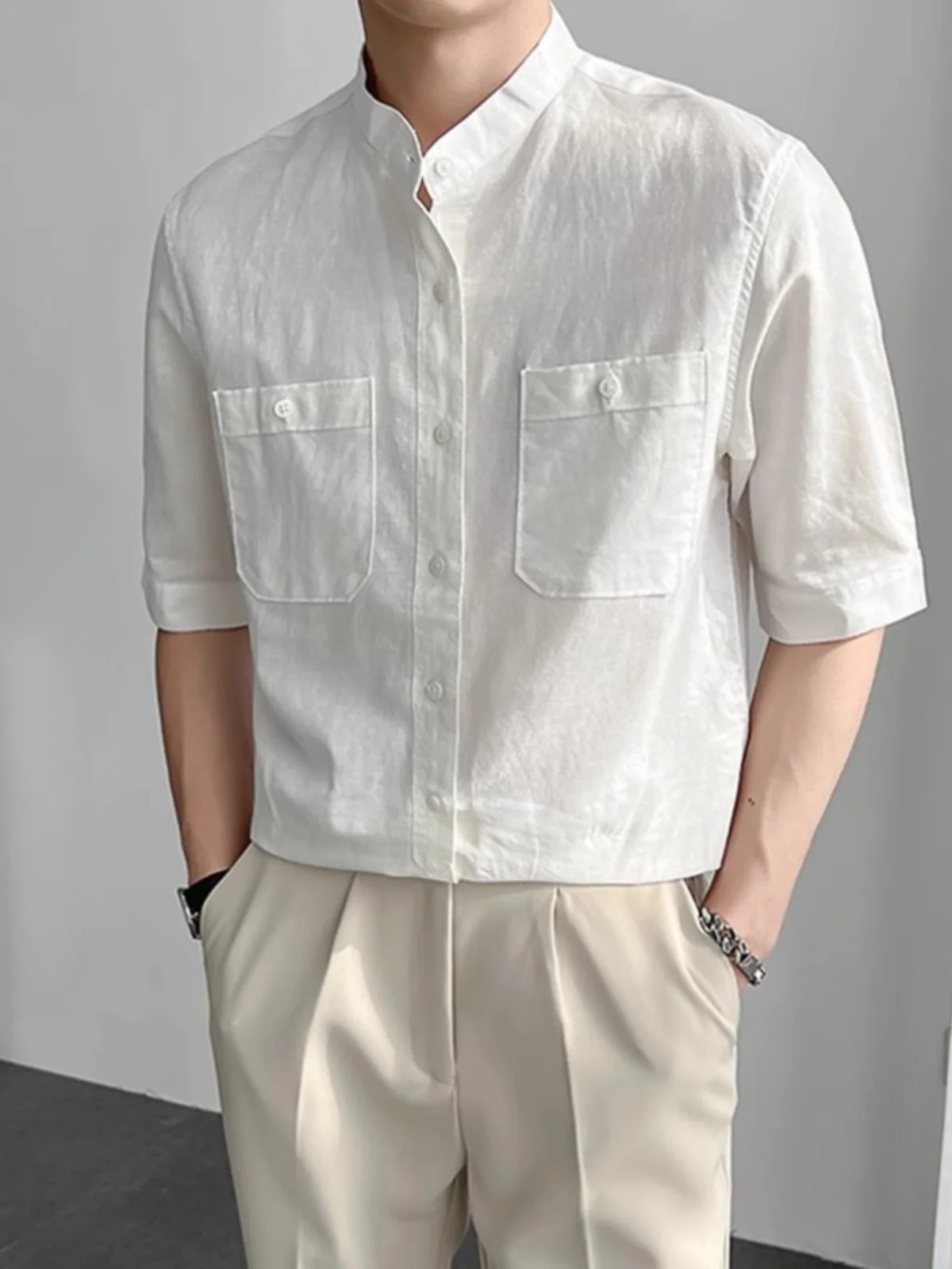 Новая мужская льняная рубашка 2025 года с воротником-стойкой, летняя, модная, приталенная, не требующая глажки, рукава три четверти
Новая мужская льняная рубашка 2025 года с воротником-стойкой, летняя, модная, приталенная, не требующая глажки, рукава три четверти