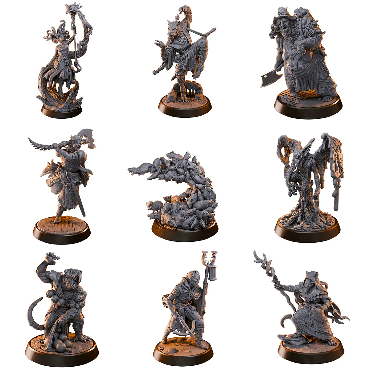 Mini Board DND Game Battle Chess 3D Printing Plague Rat Rat Man Bomb Pitcher Mage Ruler Worm DND War Chess Model
Mini Board DND Game Battle Chess 3D Printing Plague Rat Rat Man Bomb Pitcher Mage Ruler Worm DND War Chess Model