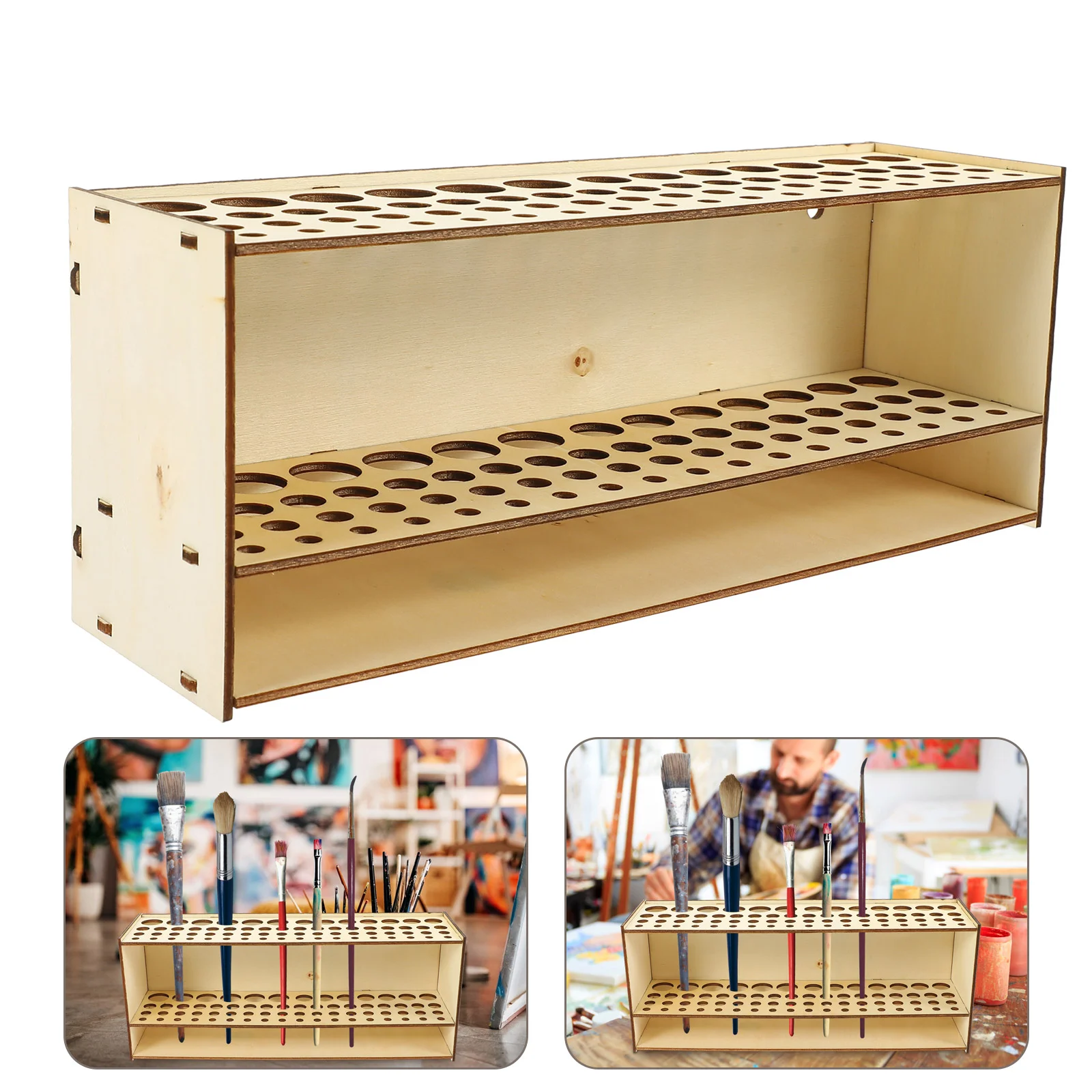 Paintbrush Stand Wall-Mounted Freestanding Detachable Wooden Bracket Desktop Storage Tool Shelf Student
Paintbrush Stand Wall-Mounted Freestanding Detachable Wooden Bracket Desktop Storage Tool Shelf Student