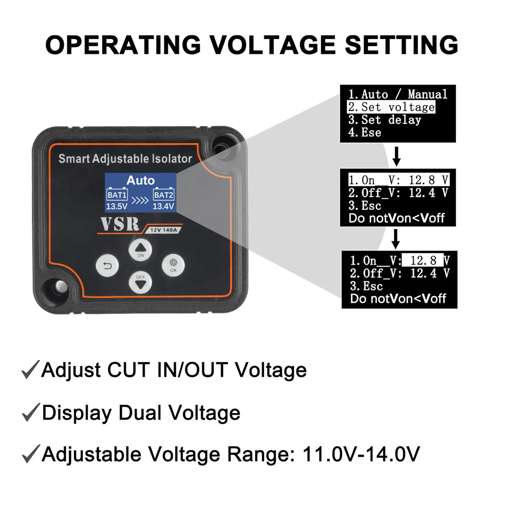 3m/5m/7m Kits Adjustable Voltage Dual Battery Isolator 12V 140Amp VSR For Lithium & Lead-Acid Battery Car Accessories
3m/5m/7m Kits Adjustable Voltage Dual Battery Isolator 12V 140Amp VSR For Lithium & Lead-Acid Battery Car Accessories