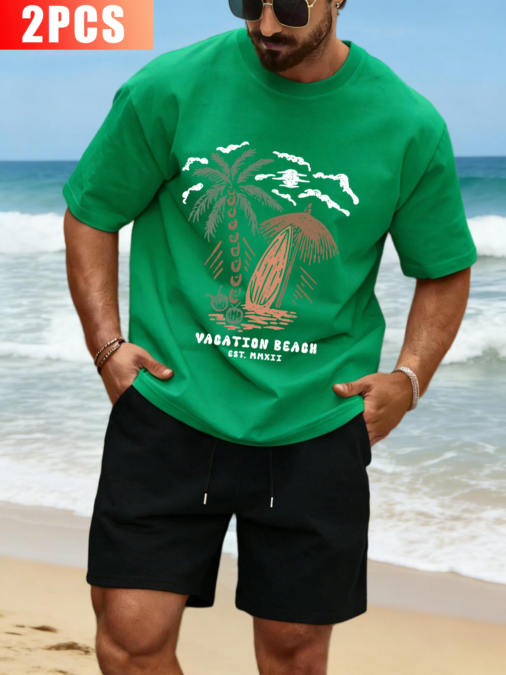 Vacation Beach Est Print Men T-Shirt Suit Fashion O-Neck Cotton Tee Loose Drawstring Wide-Leg Shorts Set Unisex Retro Streetwear
Vacation Beach Est Print Men T-Shirt Suit Fashion O-Neck Cotton Tee Loose Drawstring Wide-Leg Shorts Set Unisex Retro Streetwear