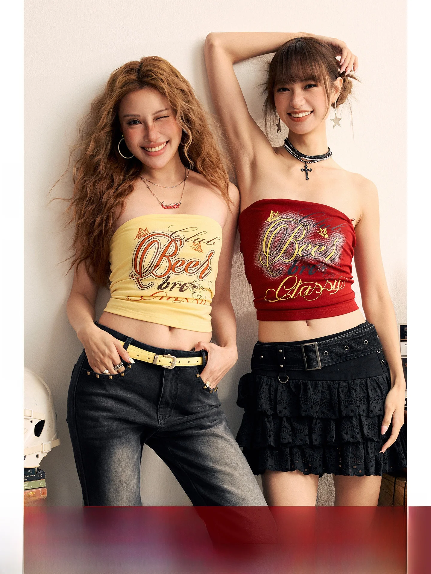 BeerBro Summer Music Festival Spicy Girl Smooth Hand Feel Tube Top Vest with Chest Pad Street Style Short Length Letter Print
BeerBro Summer Music Festival Spicy Girl Smooth Hand Feel Tube Top Vest with Chest Pad Street Style Short Length Letter Print