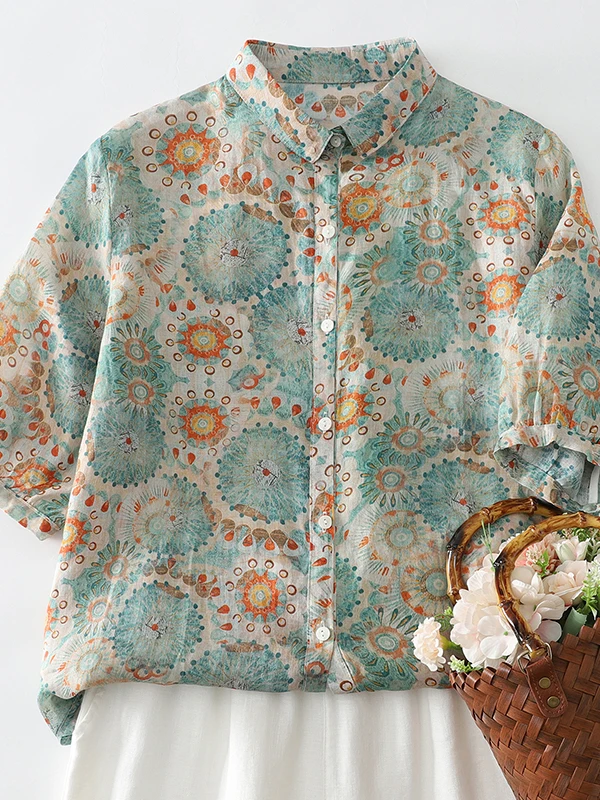 Loose Floral Print Women's Shirt Summer New Style Casual Breathable Short Sleeve Korean Japanese Large Size Trendy Top
Loose Floral Print Women's Shirt Summer New Style Casual Breathable Short Sleeve Korean Japanese Large Size Trendy Top