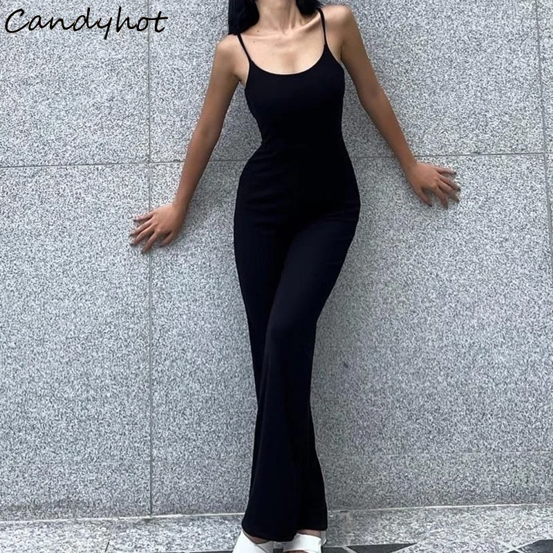 Candyhot Sexy Backless Spaghetti Strap Jumpsuit Woman Summer Black Skinny Bodycon Bodysuit Pants Holiday Ladies Casual Jumpsuits
Candyhot Sexy Backless Spaghetti Strap Jumpsuit Woman Summer Black Skinny Bodycon Bodysuit Pants Holiday Ladies Casual Jumpsuits