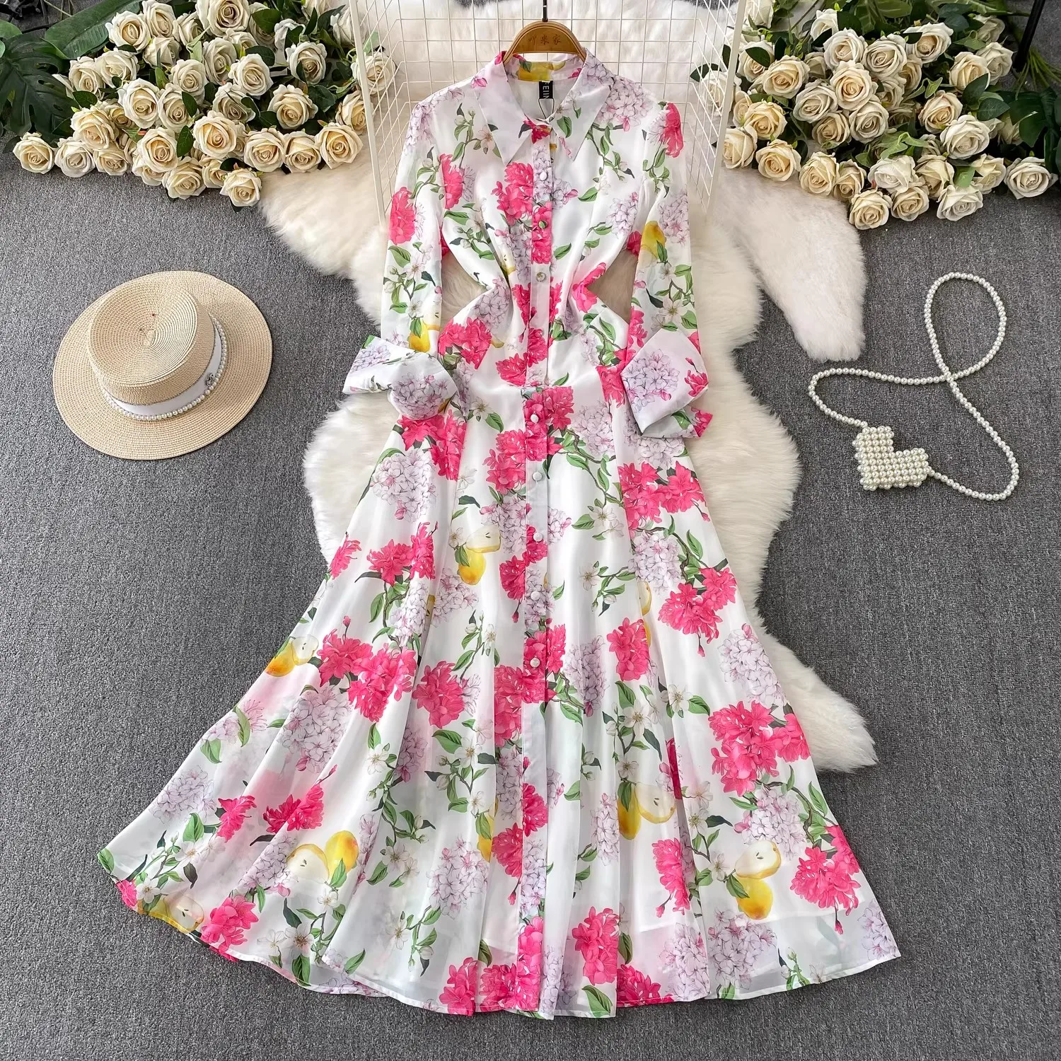 2026 Beach Chiffon Super Long Dress Women's New Arrival Spring Summer Elegant Full Sleeve Single Breaste Slim Chic Maxi Dresses
2026 Beach Chiffon Super Long Dress Women's New Arrival Spring Summer Elegant Full Sleeve Single Breaste Slim Chic Maxi Dresses