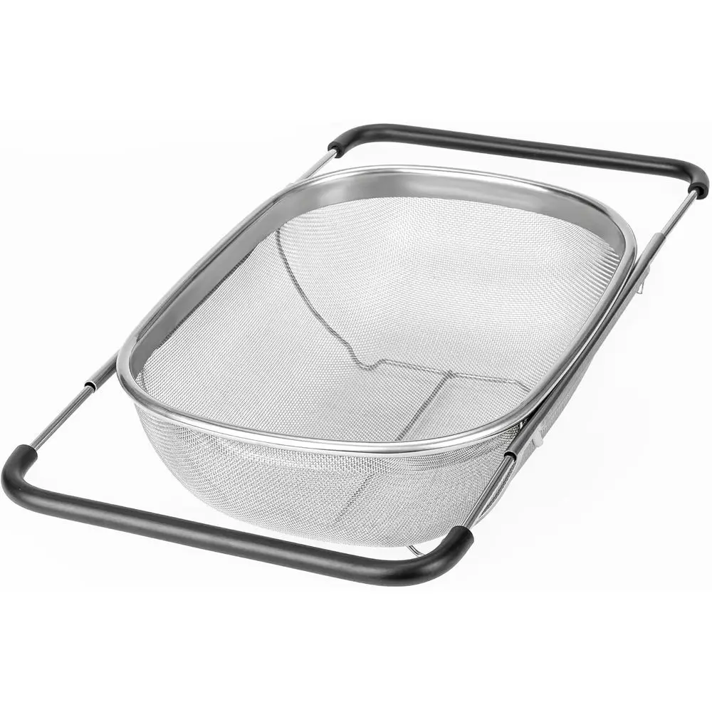 Over the Sink 6 Quart Strainer Basket with Ergonomic Handles and Resting Feet - Multipurpose Fine Mesh Strainer for Kitchen
Over the Sink 6 Quart Strainer Basket with Ergonomic Handles and Resting Feet - Multipurpose Fine Mesh Strainer for Kitchen