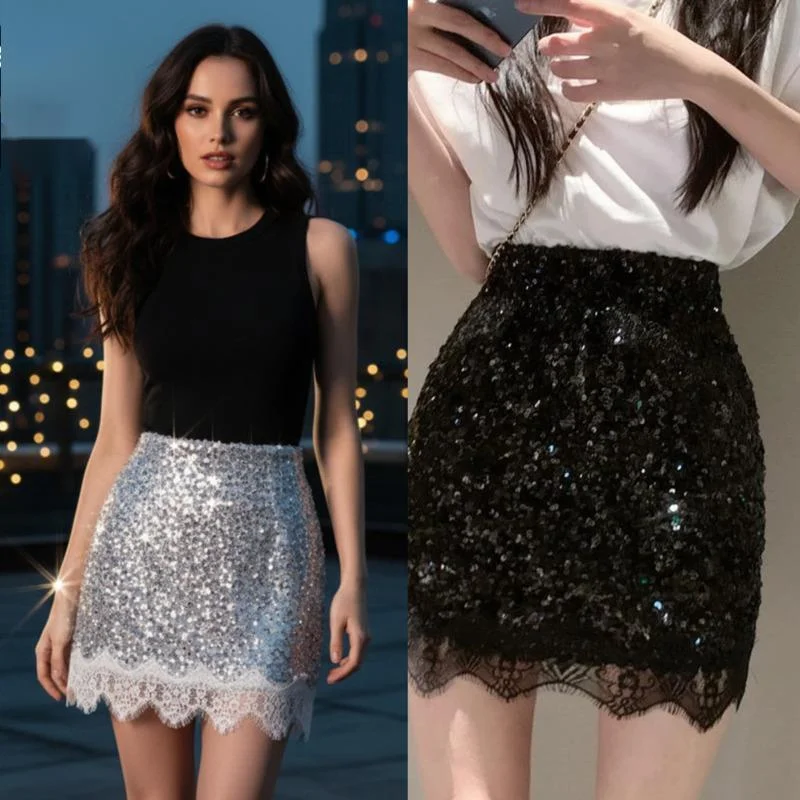 Sequin Midi Dresses Y2K Lace Skirt Women Slimming Waist Half-Skirt Sexy Bodycon Summer Elegant Party Outfit A-Line Dresses New
Sequin Midi Dresses Y2K Lace Skirt Women Slimming Waist Half-Skirt Sexy Bodycon Summer Elegant Party Outfit A-Line Dresses New
