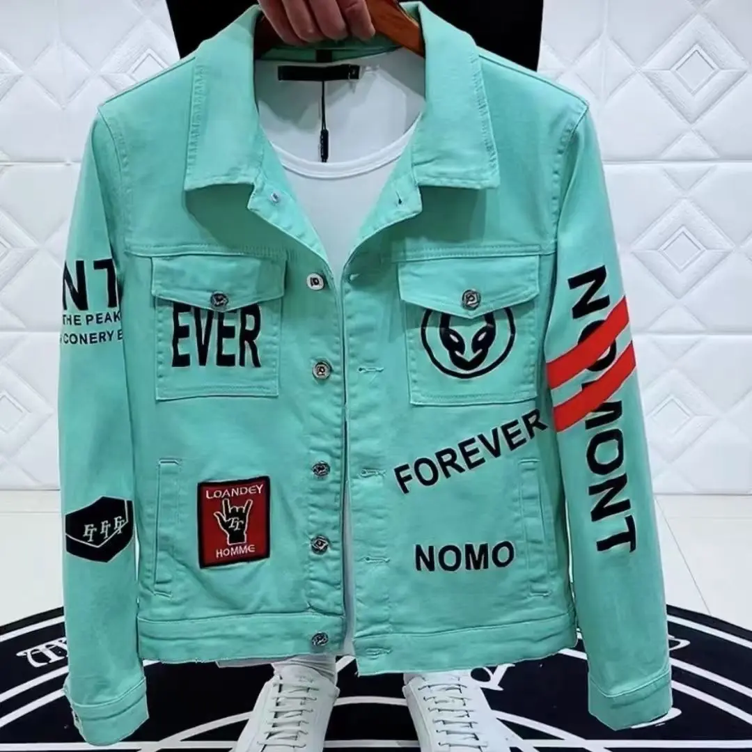 2025 spring Autumn New Men's Fashion Hit Denim Jacket Fitted Lapels Printed Outerwear Versatile Denim Coat
2025 spring Autumn New Men's Fashion Hit Denim Jacket Fitted Lapels Printed Outerwear Versatile Denim Coat