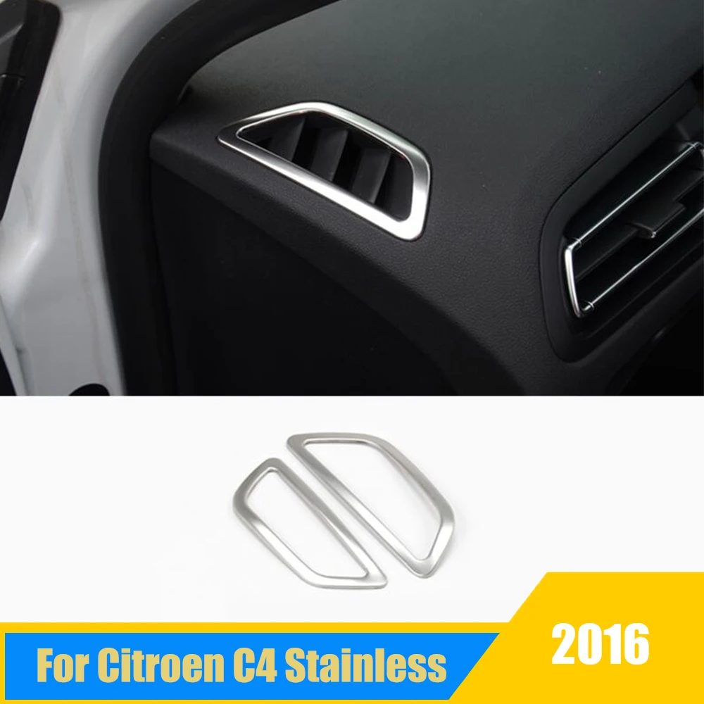 Stainless steel For Citroen C4 2016 Car front Small air outlet Decoration Cover Trim car styling Accessories 2pcs
Stainless steel For Citroen C4 2016 Car front Small air outlet Decoration Cover Trim car styling Accessories 2pcs