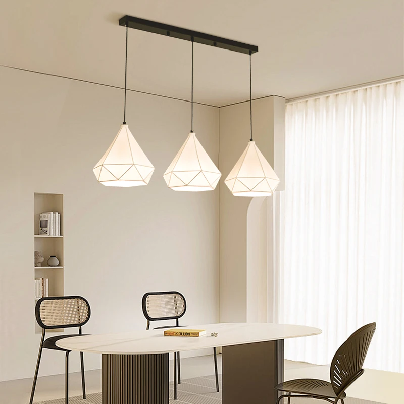 White Silk Pendant Lamp Diamond Model Chandelier For Bedroom Kitchen Table Island Creative Minimalist Design Hanging Light
White Silk Pendant Lamp Diamond Model Chandelier For Bedroom Kitchen Table Island Creative Minimalist Design Hanging Light