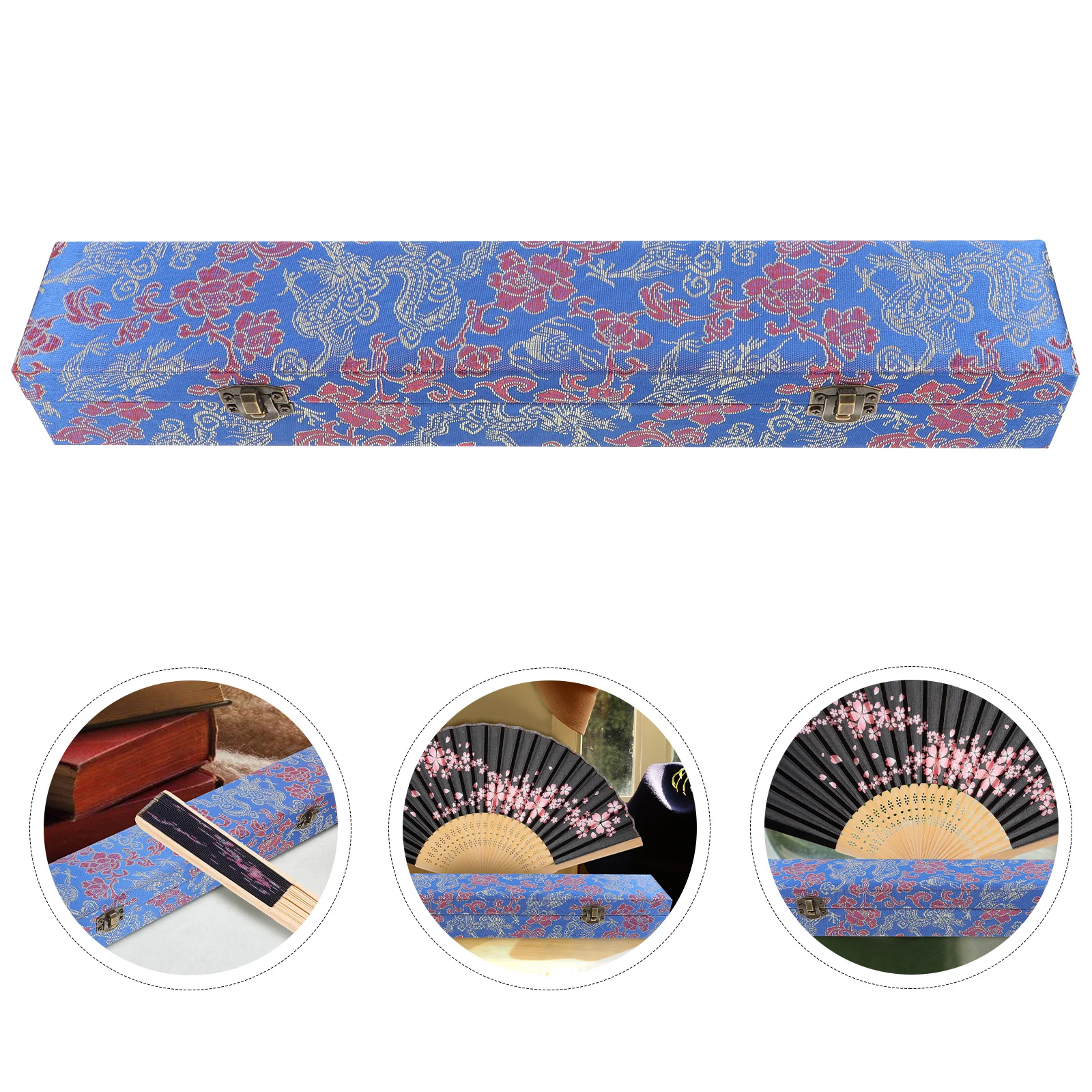 Chinese Style Gift Fan Packaging Box Blue Embroidered Brocade Storage Case Handheld Fans Foldable Boxes Wrapping Container
Chinese Style Gift Fan Packaging Box Blue Embroidered Brocade Storage Case Handheld Fans Foldable Boxes Wrapping Container