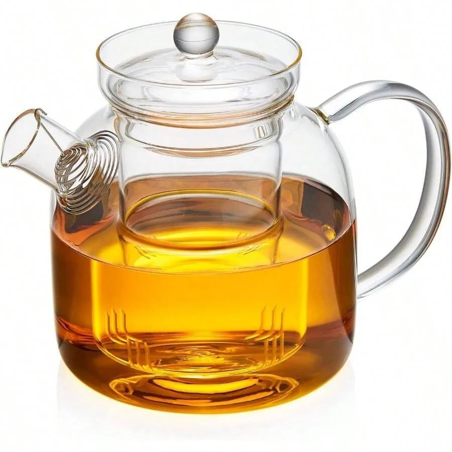 Glass Teapot, 1000ml/34oz Borosilicate Glass Teapot With Removable Infuser, Stovetop Tea Kettle, Blooming And Loose Leaf Tea Ma
Glass Teapot, 1000ml/34oz Borosilicate Glass Teapot With Removable Infuser, Stovetop Tea Kettle, Blooming And Loose Leaf Tea Ma