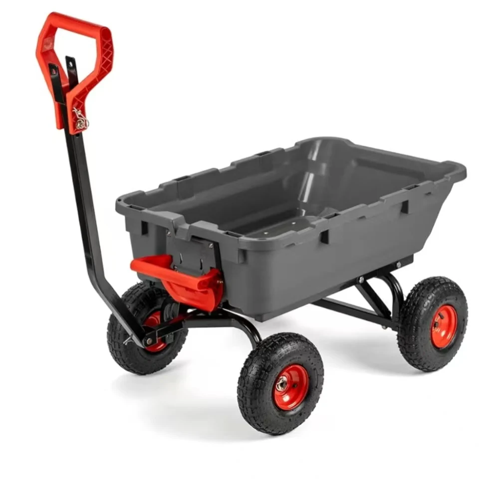 2-in-1 Convertible Handle Heavy Duty Four-wheel Garden Cart Dump Wagon Utility 800-Pound OEM Yard Farm 10" Pneumatic Tires
2-in-1 Convertible Handle Heavy Duty Four-wheel Garden Cart Dump Wagon Utility 800-Pound OEM Yard Farm 10" Pneumatic Tires
