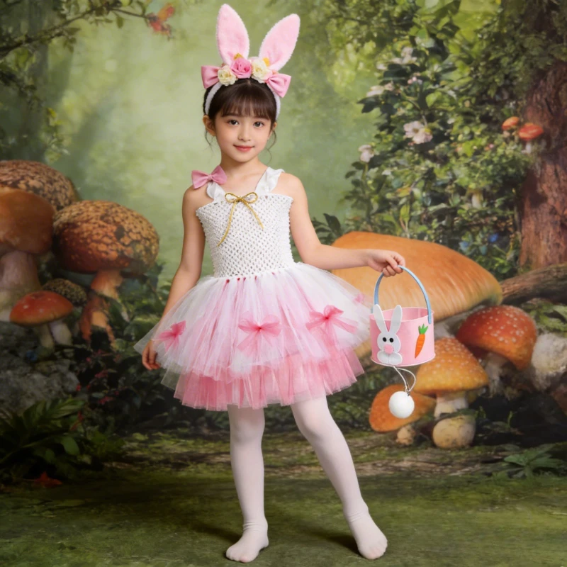 Cute Easter Outfits for Baby Girls, Kids' Festival Clothes, White & Pink Tulle Ballet Tutu Skirts, Children's Day Stage Dress
Cute Easter Outfits for Baby Girls, Kids' Festival Clothes, White & Pink Tulle Ballet Tutu Skirts, Children's Day Stage Dress