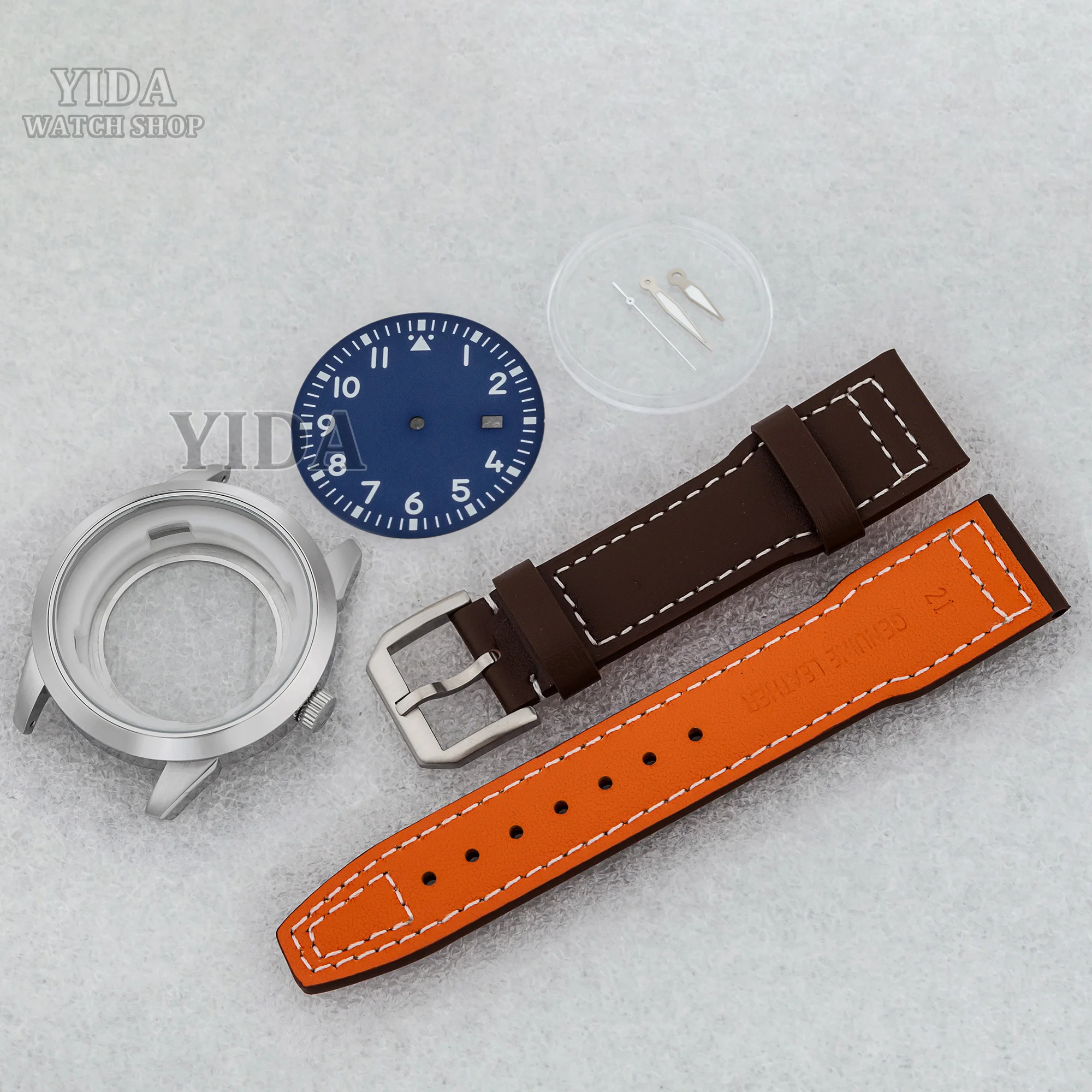 NH35 Watch Case Genuine Leather Band Green Luminous Dial Pointers 42.7mm Stainless Steel Case for Mark XX fit NH35 NH36 Movement
NH35 Watch Case Genuine Leather Band Green Luminous Dial Pointers 42.7mm Stainless Steel Case for Mark XX fit NH35 NH36 Movement