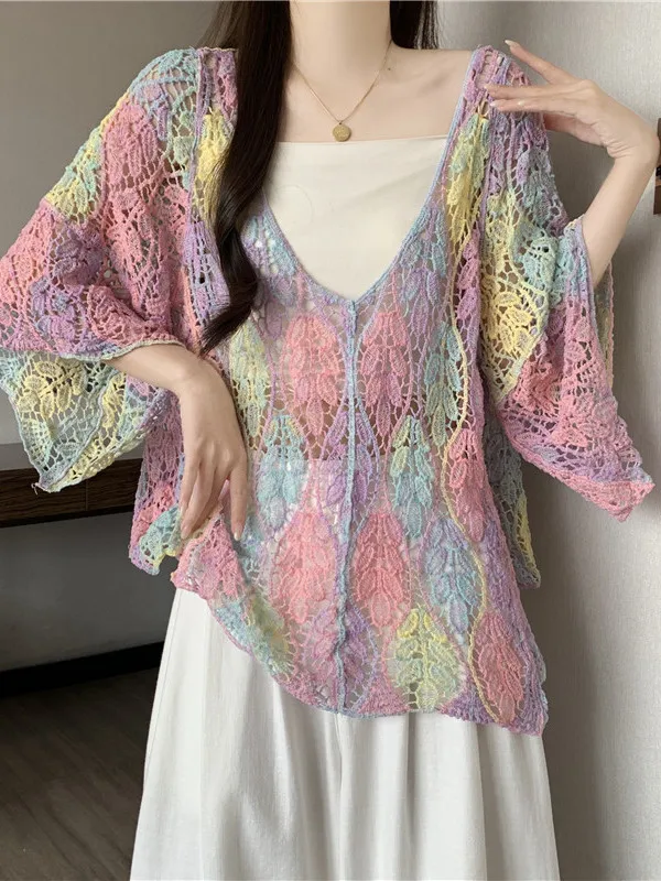 Dopamine Rainbow Gradient Hollow out Knitwear Large Size Women's Summer New Style plus Size Vacation Style V-Neck Layered Out...
Dopamine Rainbow Gradient Hollow out Knitwear Large Size Women's Summer New Style plus Size Vacation Style V-Neck Layered Out...