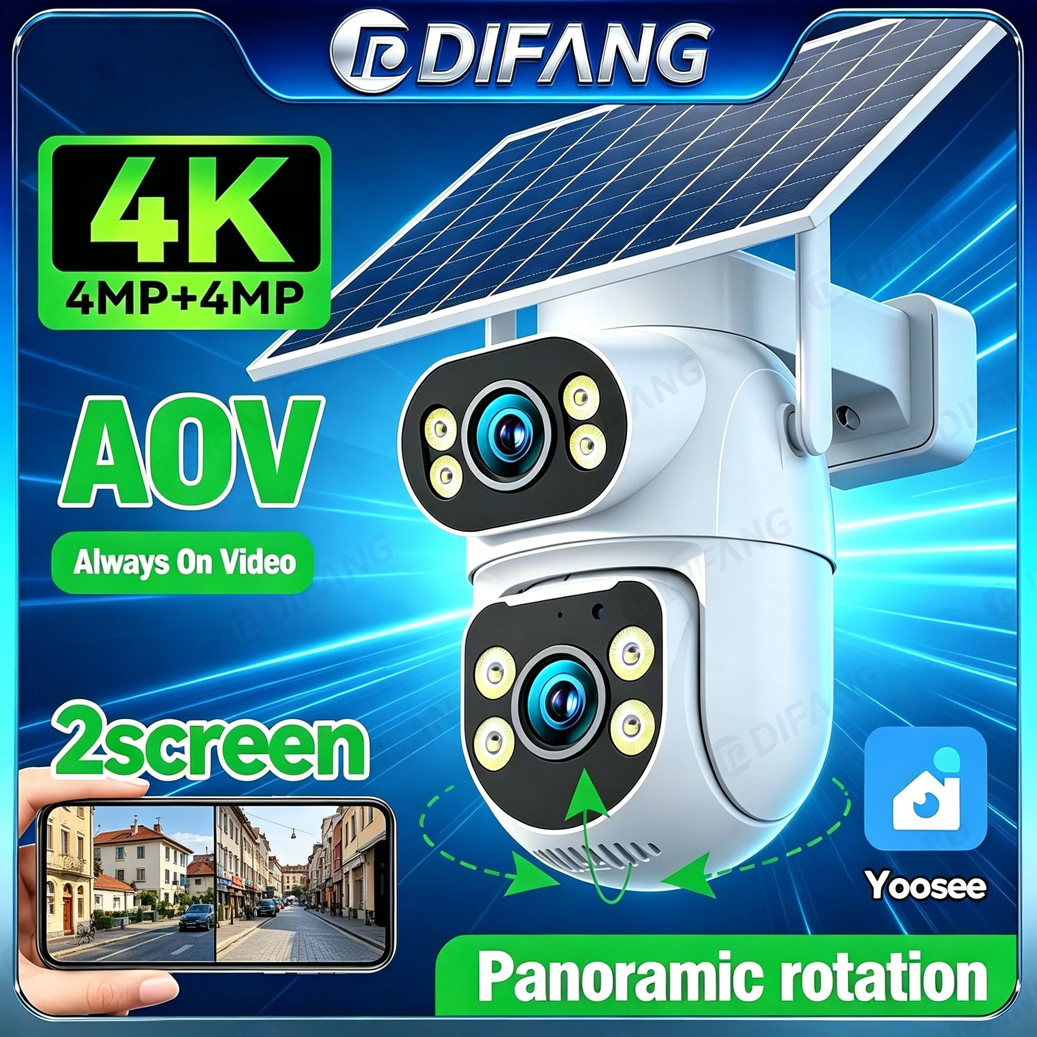 Yoosee 4G LTE Solar Security Camera, No WiFi Needed, Dual Screen Wireless Outdoor CCTV xternal Solar IP Cam AOV 4G Sim IP Cam
Yoosee 4G LTE Solar Security Camera, No WiFi Needed, Dual Screen Wireless Outdoor CCTV xternal Solar IP Cam AOV 4G Sim IP Cam