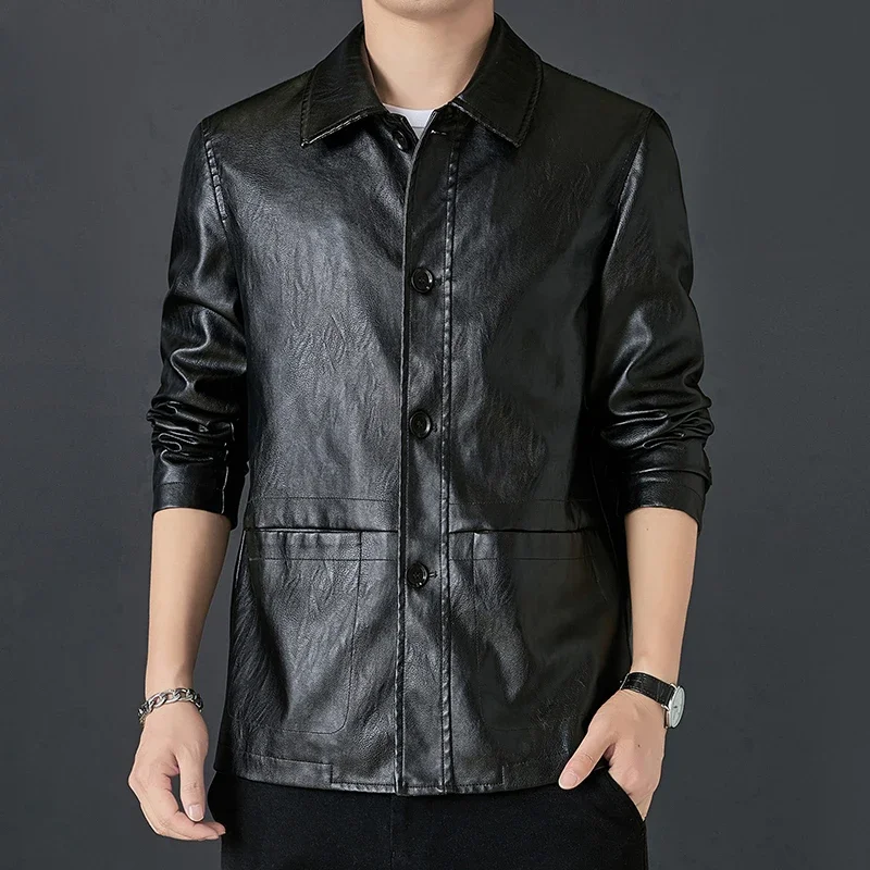 turn down collar Fashion Men New Motorcycle Causal Leather Coat Autumn Male Clothing Male Pu Casual Windbreaker Leather Jackets
turn down collar Fashion Men New Motorcycle Causal Leather Coat Autumn Male Clothing Male Pu Casual Windbreaker Leather Jackets