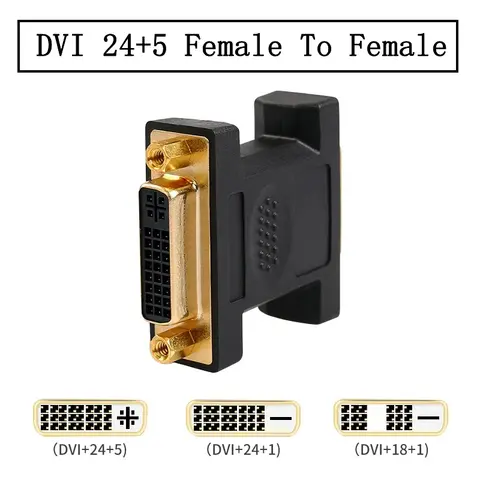 DVI 24+5 Elbow Connector 90 270 Degree Right Angle DVI To DVI male to male female to female Video Extension Adapter